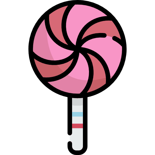 Lollipop sweet popsicle stick candy icon