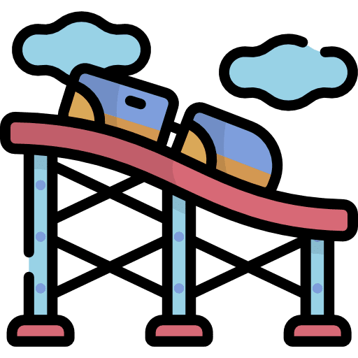 Roller coaster big wheel amusement park ferris wheel icon