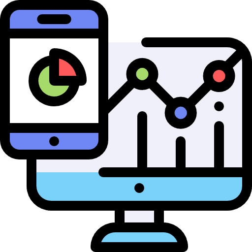 Analytics profits smartphone business and finance icon