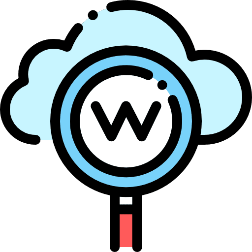 Cloud computing zoom loupe detective icon