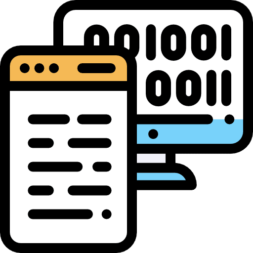 Coding desktop computer binary codes binary icon