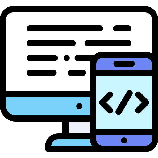 Coding smartphone monitor coding icon
