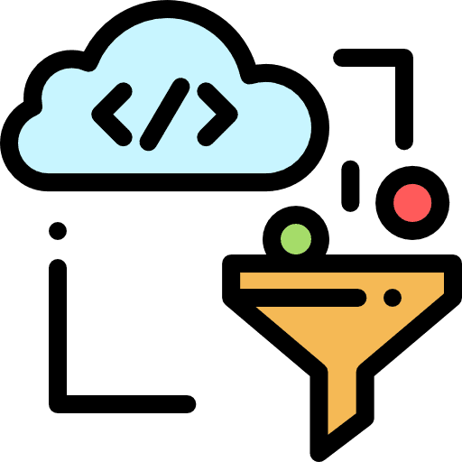 Filter coding funnel binary icon