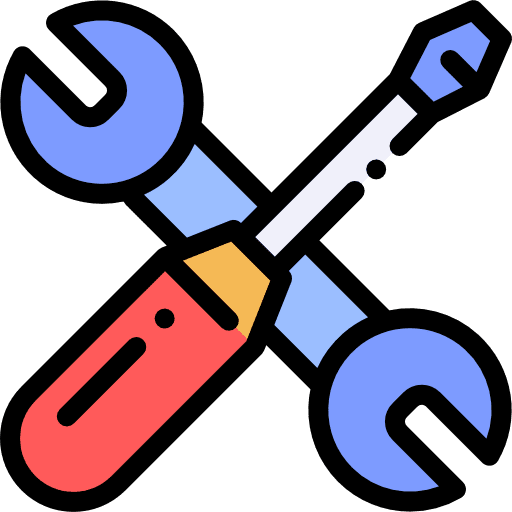 Settings screwdriver construction and tools home repair icon
