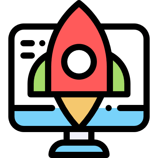 Startup rocket ship startup computer icon