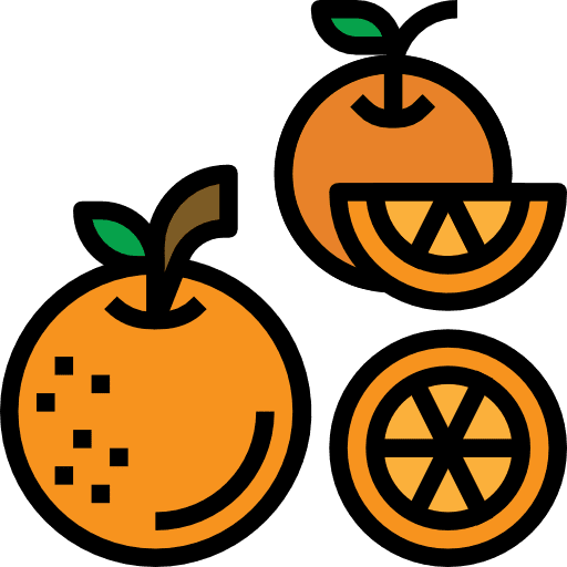 Orange fruit healthy food food and restaurant icon