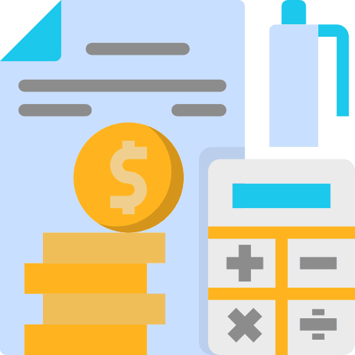 Debt files and folders coins business icon