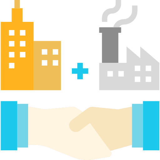 Outsourcing company powerplant buildings icon