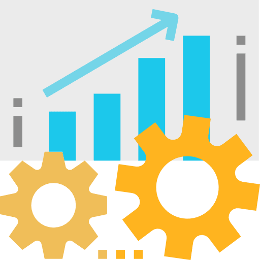Growth business and finance growth cogwheel icon