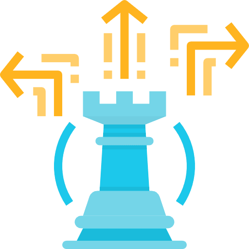 Strategy chess piece gaming rook icon
