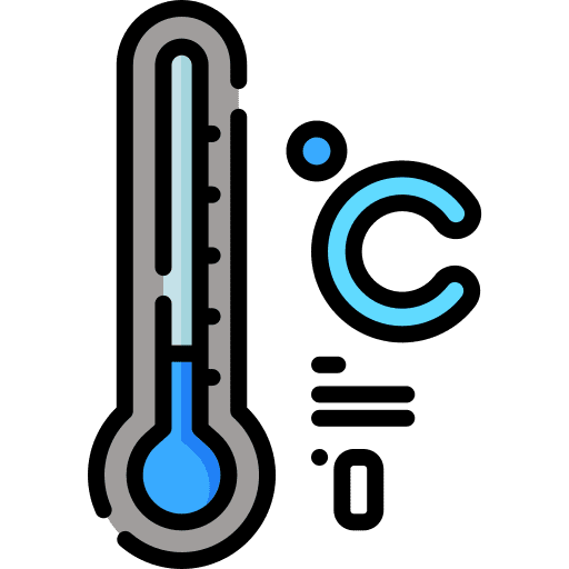Celsius weather clouds thermometer icon