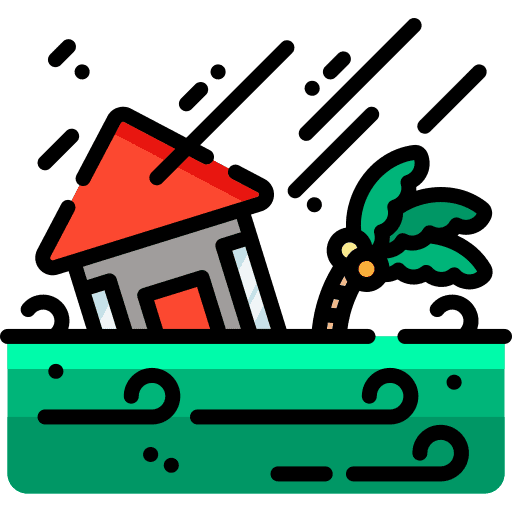 Flood rain weather inundation icon