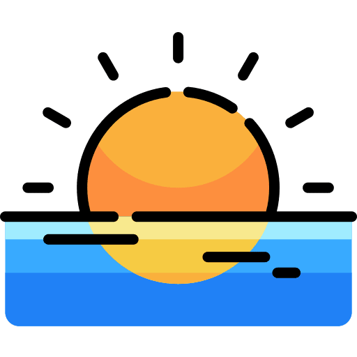 Sunrise sun sunset sea icon