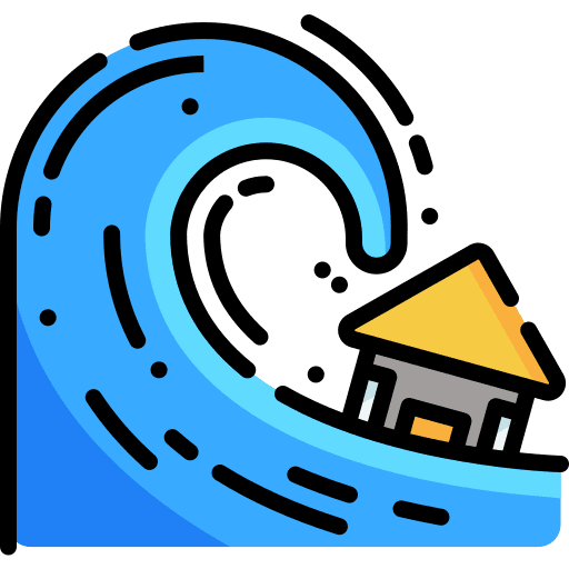 Tsunami nature house buildings icon