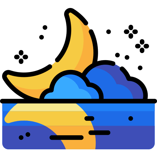 Night weather lagoon landscape icon