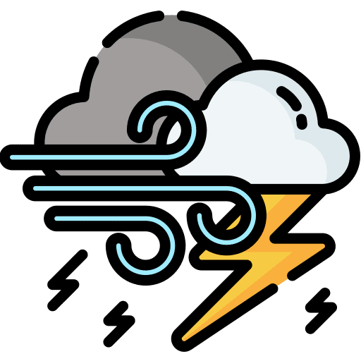 Storm cloud lightning bolt thunderstorm icon