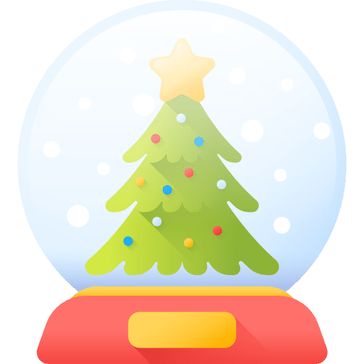 Snow globe snow tree shapes icon