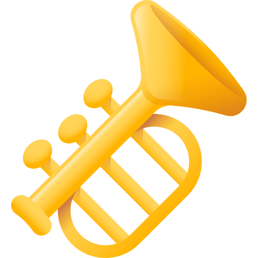 Trumpet blues orchestra music and multimedia icon