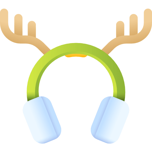 Earmuffs reindeer antlers cold winter icon
