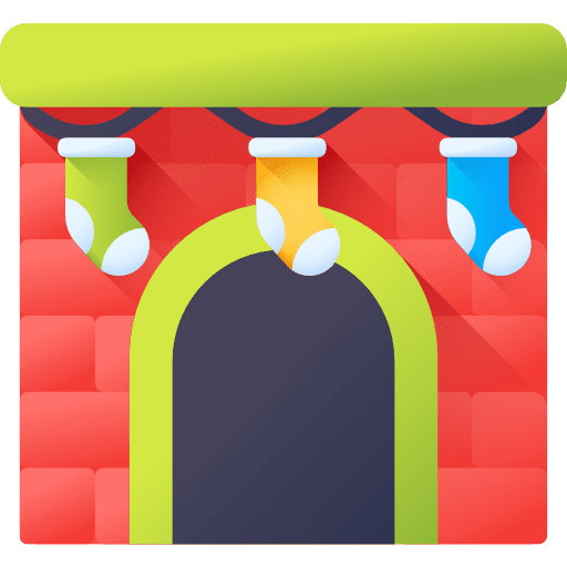 Fireplace furniture and household chimney christmas icon