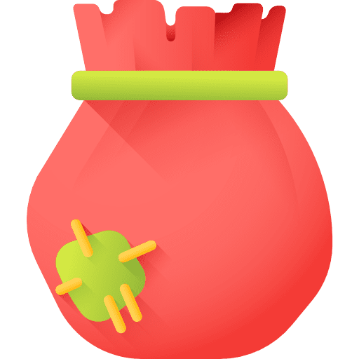 Gift bag presents santa claus birthday and party icon