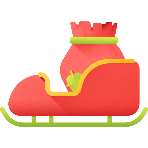 Sleigh christmas transportation sleigh icon