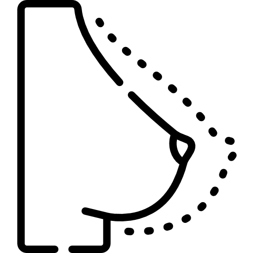 Breast anatomy implant medical icon