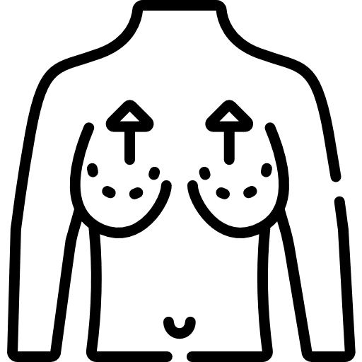 Breast surgery plastic surgery operation icon
