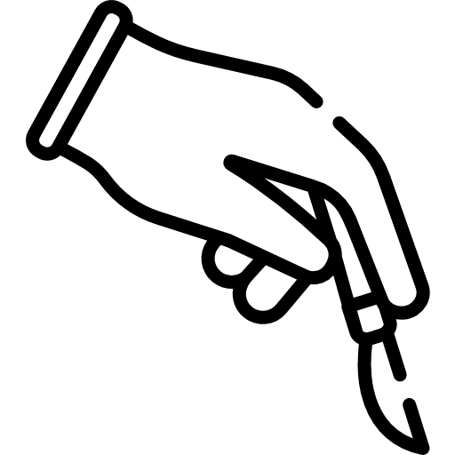 Surgery hands and gestures scalpel tool icon