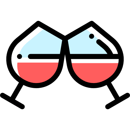 Toast alcohol glasses cheers icon