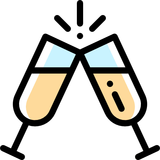 Toast birthday and party toast drinks icon