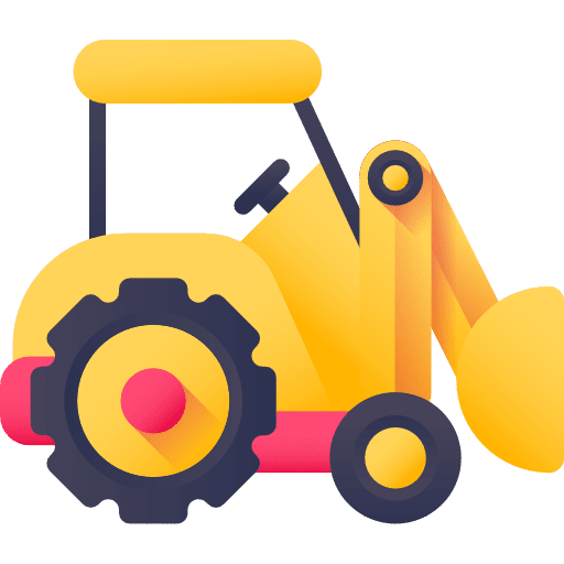 Bulldozer construction transport excavator icon