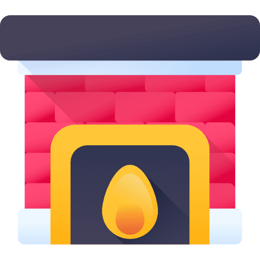 Fireplace living room fireplace winter icon
