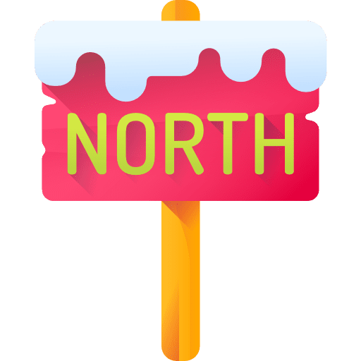 North snow signaling north icon