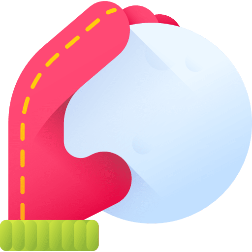 Snow ball mitten hands snow ball icon