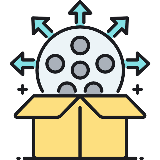 Film distribution shipping and delivery film transportation icon