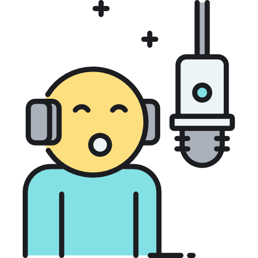 Radio speaker people microphone headphones icon