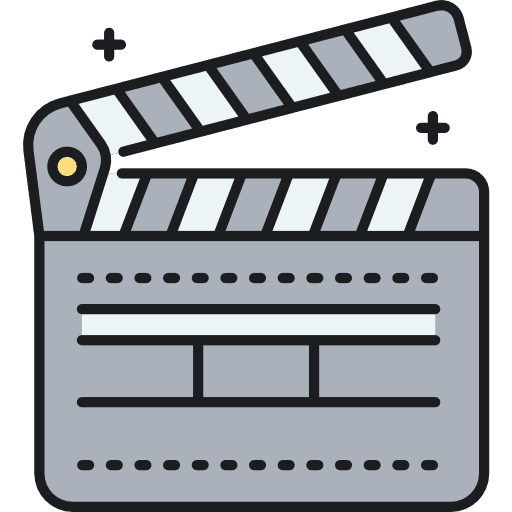 Clapperboard cinema entertainment movie icon