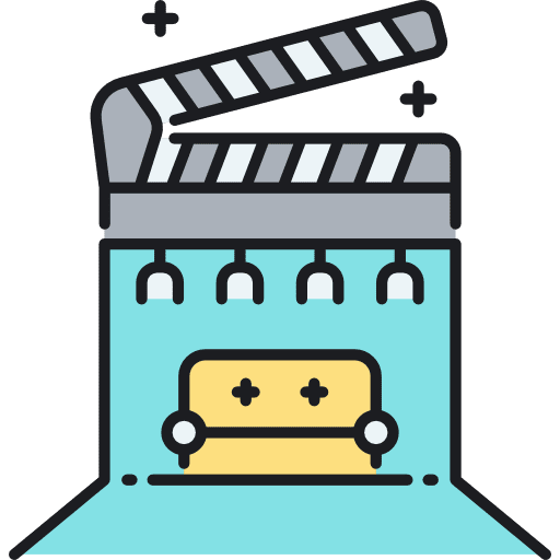 Film studio set entertainment scenery icon