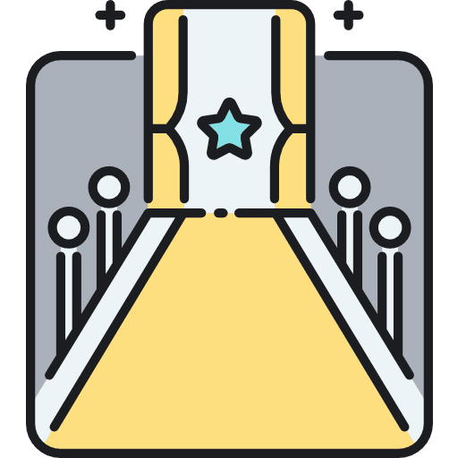 Red carpet cinema carpet red icon