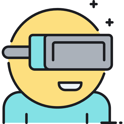 Vr boy user reality icon