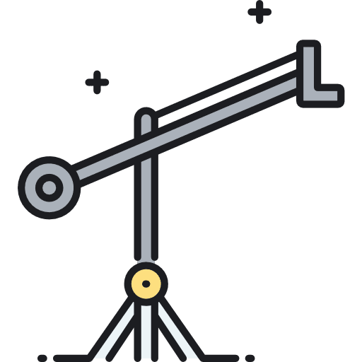 Camera crane electronics film music and multimedia icon