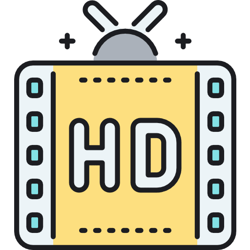 Hd film resolution hd film record icon