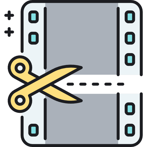 Video editor film editor edit tools film roll icon