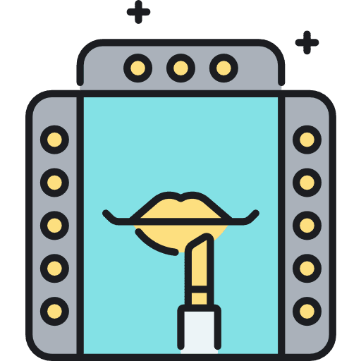 Dresser make up furniture mirror icon