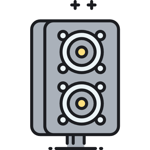 Loudspeakers woofer loudspeaker subwoofer icon