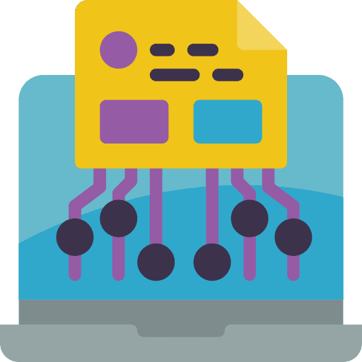 Laptop archive writing technology icon