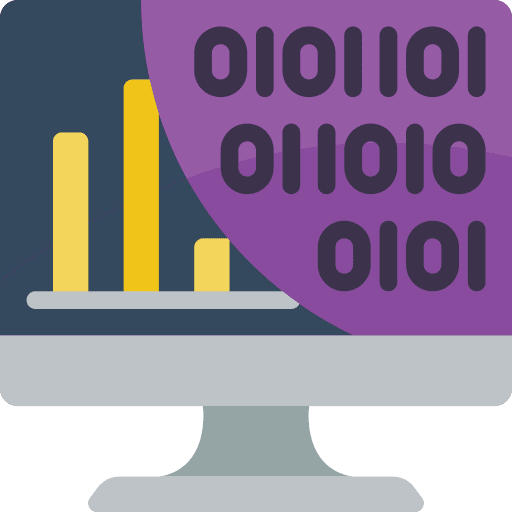 Binary code monitor binary code computer icon