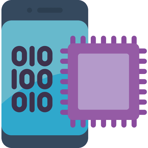 Cpu electronic chip technology icon