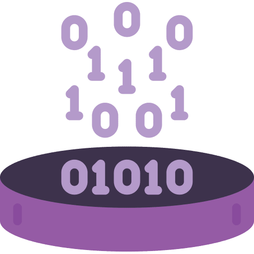 Petri dish binary code laboratory equipment education icon